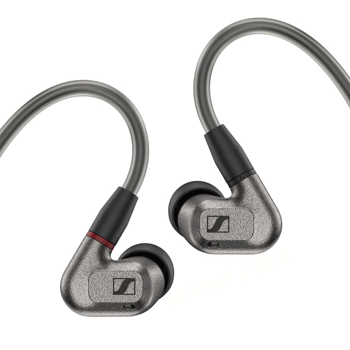 Sennheiser IE 600 earphones with cable over white background